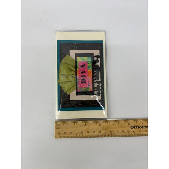 Diva Handmade Wallet Scarf Beads Cardstock Clear Checkbook Wallet - Picture 7 of 8